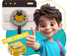 Тестирование & Vibe Debug. Охотники за багами - КИБЕРшкола программирования для детей, компьютерные курсы для школьников, начинающих и подростков - KIBERone г. Набережные Челны